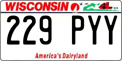 WI license plate 229PYY