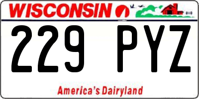 WI license plate 229PYZ