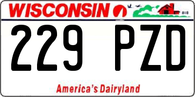 WI license plate 229PZD