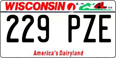 WI license plate 229PZE