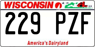 WI license plate 229PZF