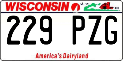 WI license plate 229PZG