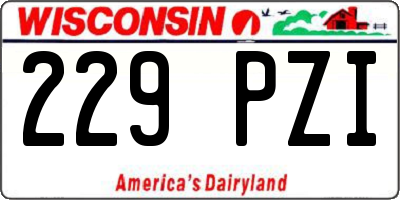WI license plate 229PZI