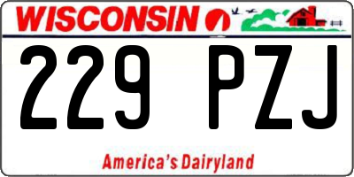 WI license plate 229PZJ