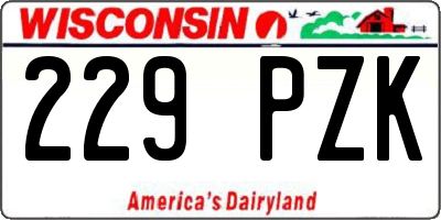 WI license plate 229PZK