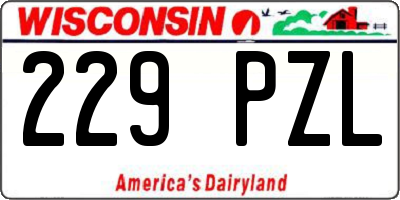 WI license plate 229PZL
