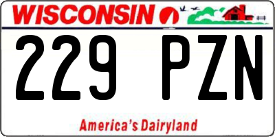 WI license plate 229PZN
