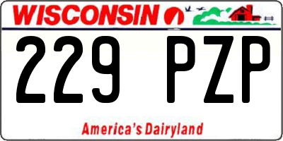 WI license plate 229PZP