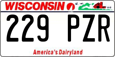 WI license plate 229PZR
