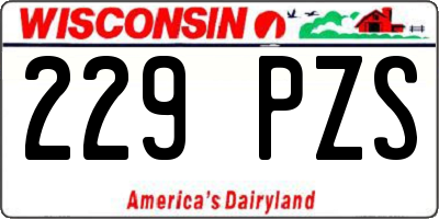 WI license plate 229PZS