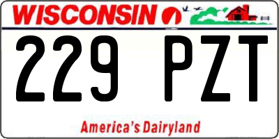 WI license plate 229PZT