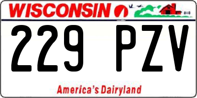 WI license plate 229PZV