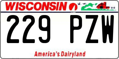WI license plate 229PZW
