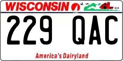 WI license plate 229QAC