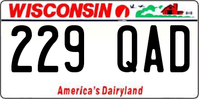 WI license plate 229QAD