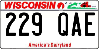 WI license plate 229QAE