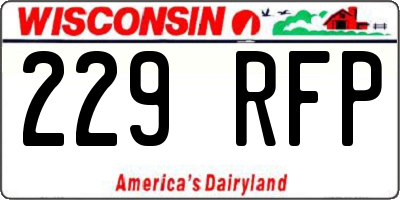 WI license plate 229RFP
