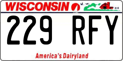 WI license plate 229RFY