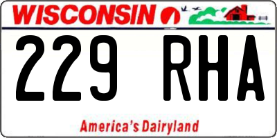 WI license plate 229RHA