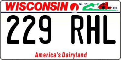 WI license plate 229RHL
