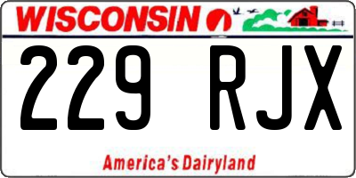 WI license plate 229RJX