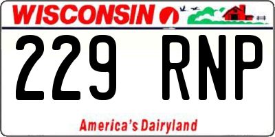 WI license plate 229RNP