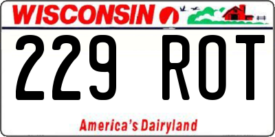WI license plate 229ROT