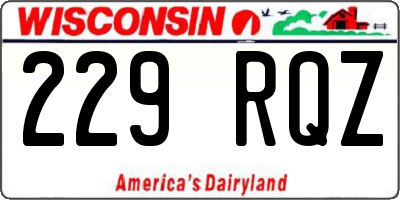 WI license plate 229RQZ