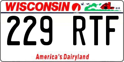 WI license plate 229RTF