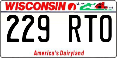 WI license plate 229RTO
