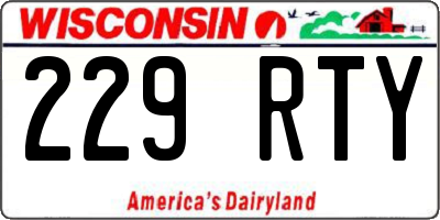 WI license plate 229RTY