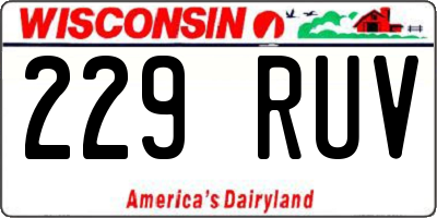 WI license plate 229RUV
