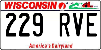 WI license plate 229RVE