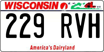 WI license plate 229RVH