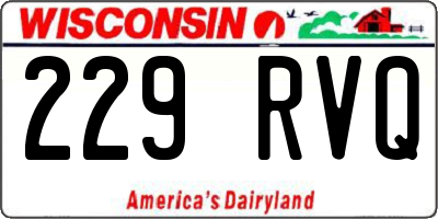 WI license plate 229RVQ