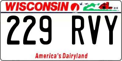WI license plate 229RVY
