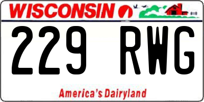 WI license plate 229RWG