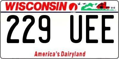 WI license plate 229UEE