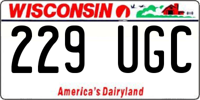 WI license plate 229UGC