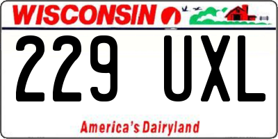 WI license plate 229UXL