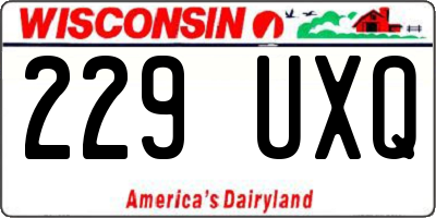 WI license plate 229UXQ