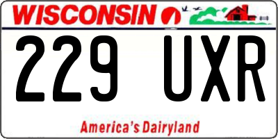 WI license plate 229UXR