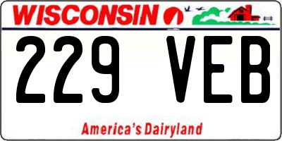 WI license plate 229VEB