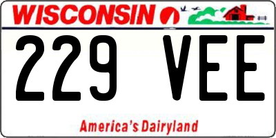 WI license plate 229VEE
