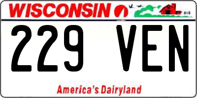 WI license plate 229VEN