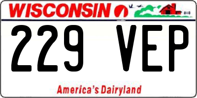 WI license plate 229VEP