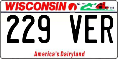 WI license plate 229VER