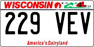 WI license plate 229VEV