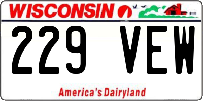 WI license plate 229VEW