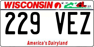 WI license plate 229VEZ